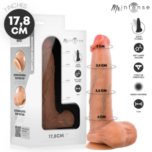 MR INTENSE – BRUCE S Silikon-Dildo mit Hoden, 17,8 cm, Ø 4 cm
