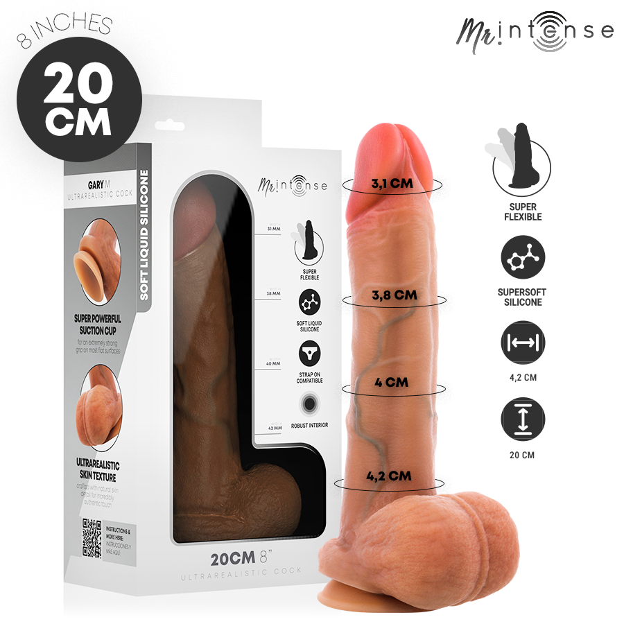 MR INTENSE – GARY M ULTRA-REALISTISCHER SILIKON-PENIS MIT HODEN 20 CM – Ø 4,2 CM