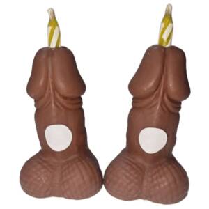 DIABLO PICANTE - Penis-Geburtstagskerzen mit Zahlen, Dunkel, 2 Stück