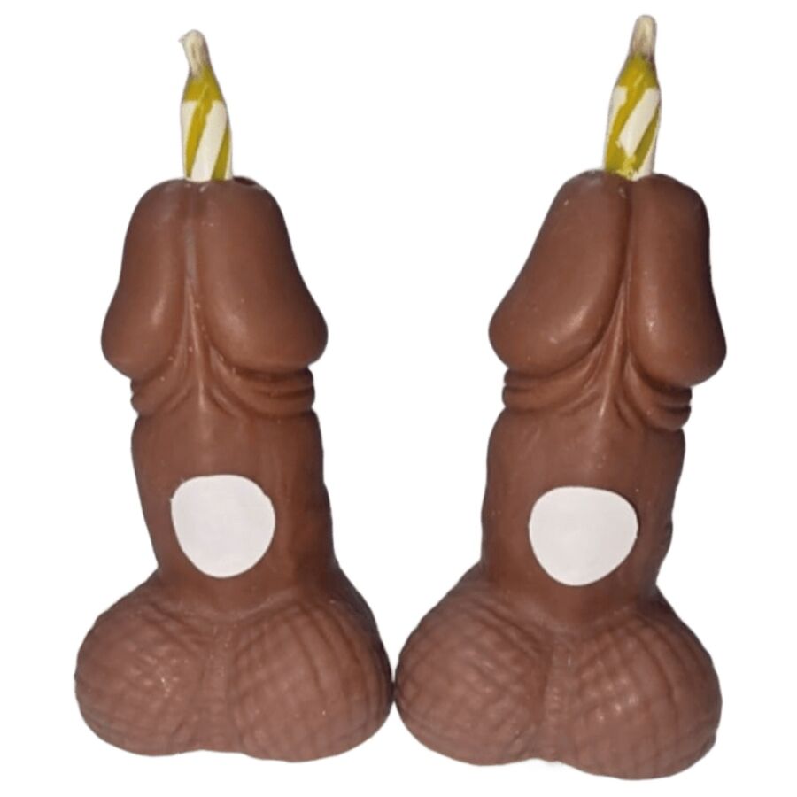 DIABLO PICANTE - Penis-Geburtstagskerzen mit Zahlen, Dunkel, 2 Stück