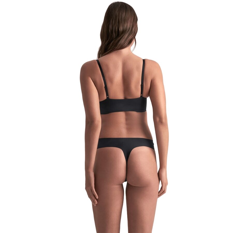 BYE-BRA - PACK 2 UNSICHTBARE TANGAS BEIGE UND SCHWARZ GRÖSSE M