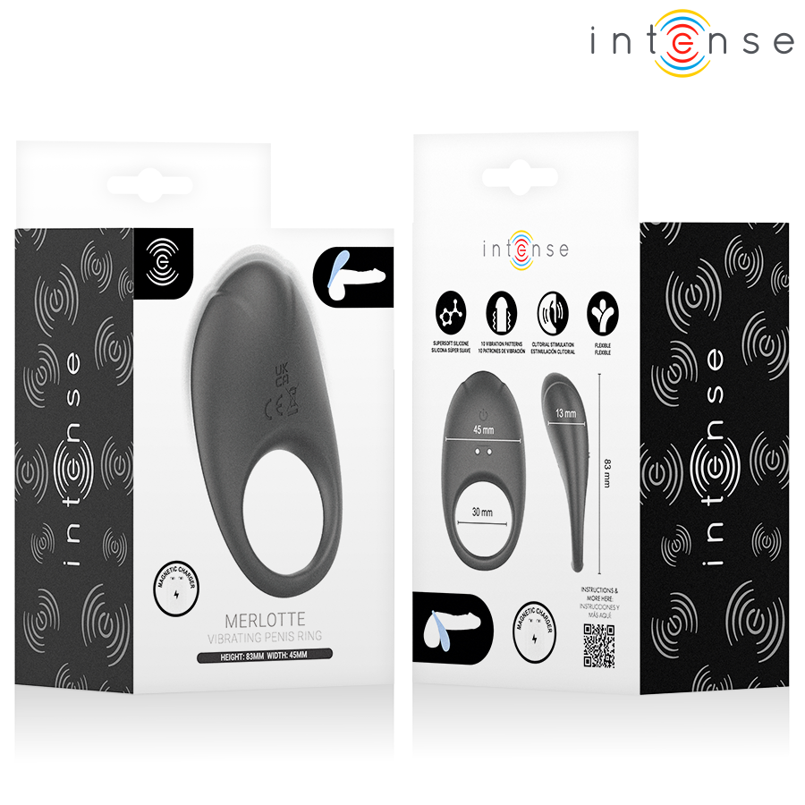 INTENSE - MERLOTTE Vibratorring mit Klitorisstimulation Schwarz