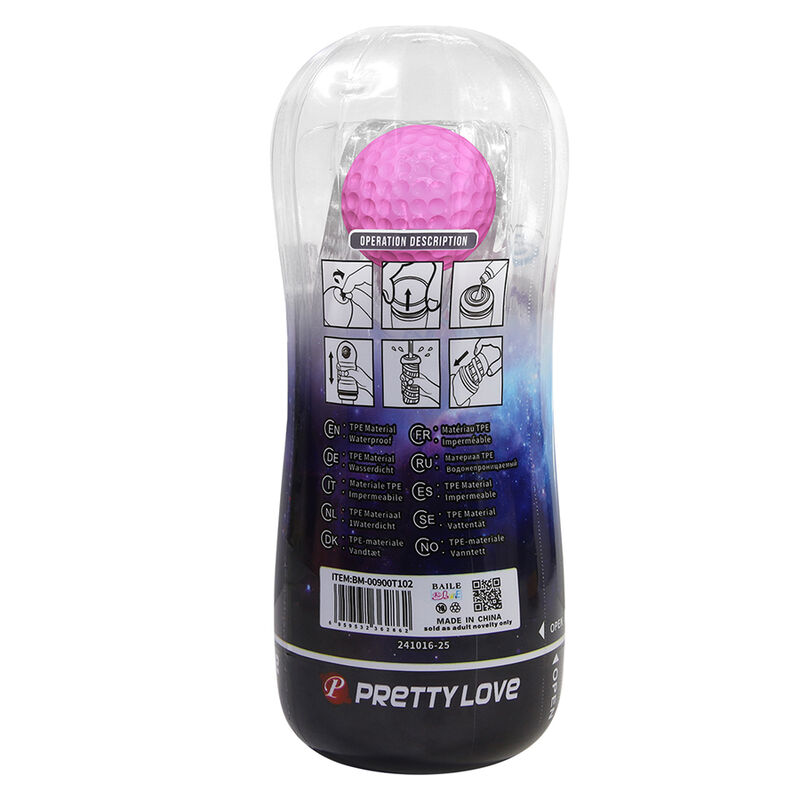 PRETTY LOVE - 360º strukturierten Masturbationsbecher, transparent