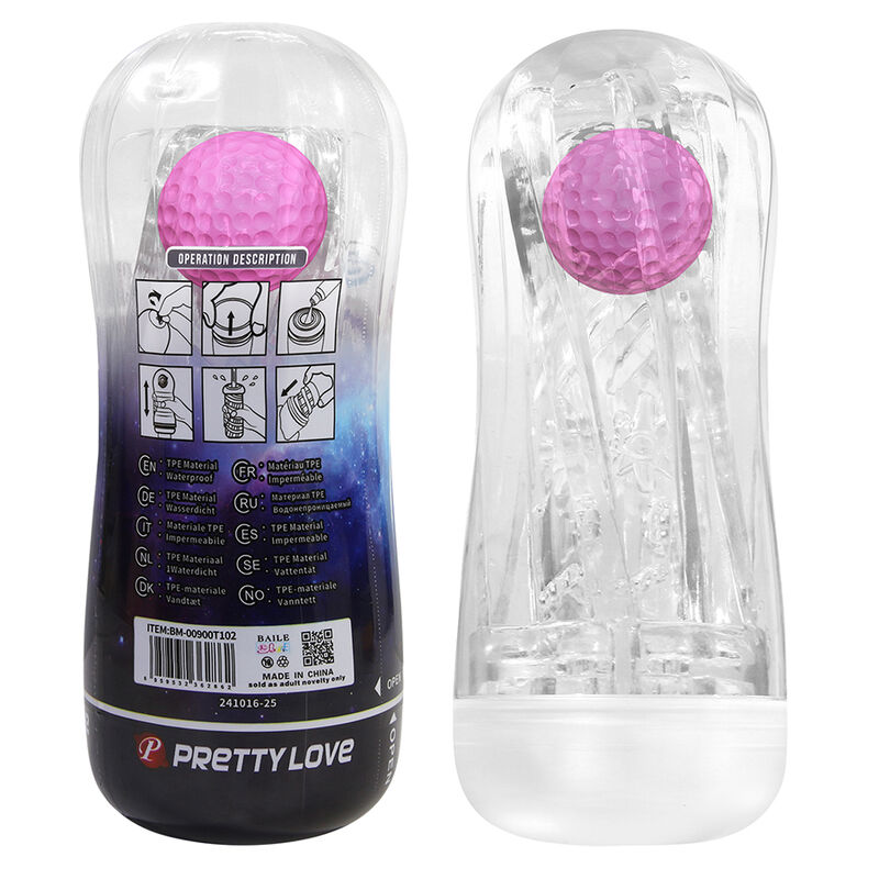 PRETTY LOVE - 360º strukturierten Masturbationsbecher, transparent