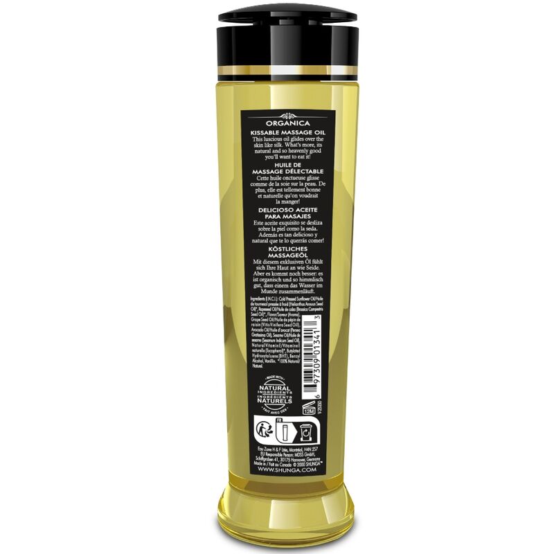 SHUNGA – Bio-Massageöl mit Himbeerduft, 240 ml