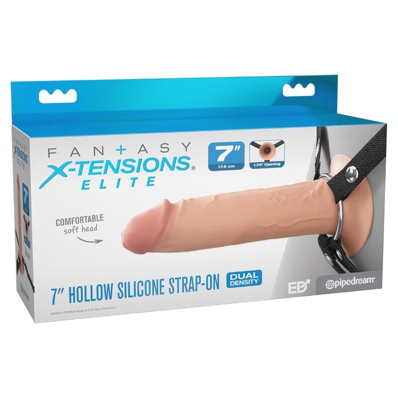 FANTASY X-TENSIONS ELITE - 17,8 CM Hohl-Silikon- Strap-On