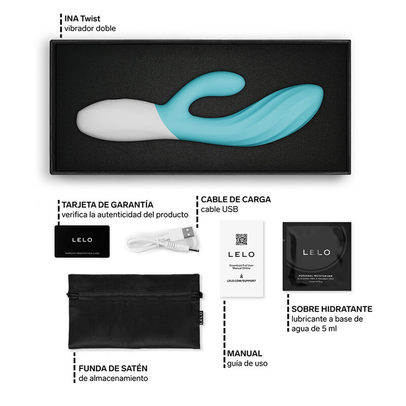 LELO - INA TWIST Doppelt-Vibrator Hase für G-Punkt und Klitoris Blau