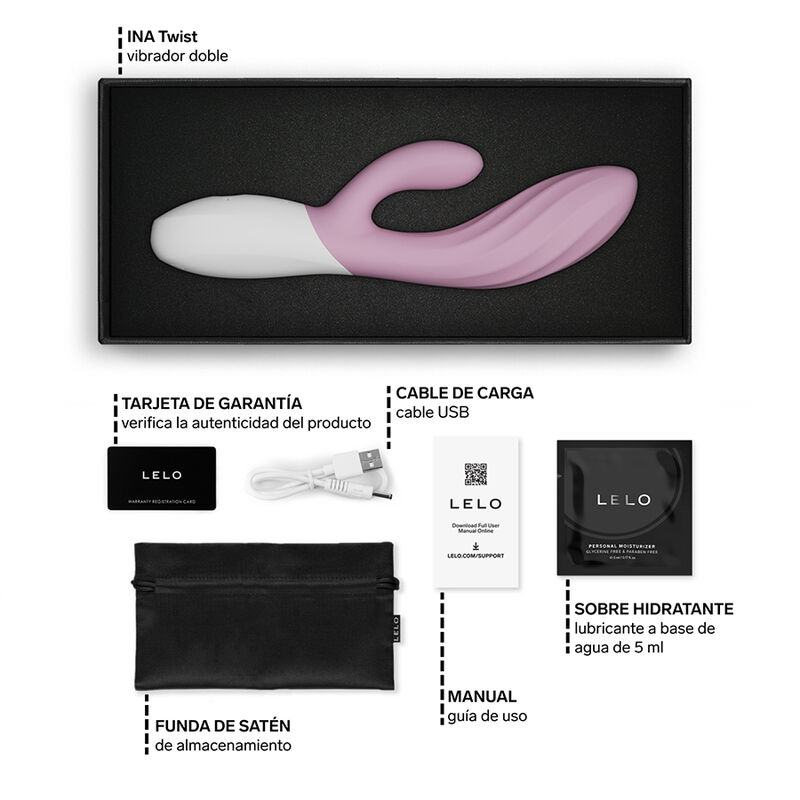 LELO - INA TWIST Doppeltvibrator Hase für G-Punkt und Klitoris Pink