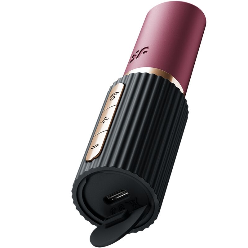 SATISFYER - DEEP KISS WAVE Klitorisstimulator Granat / Schwarz