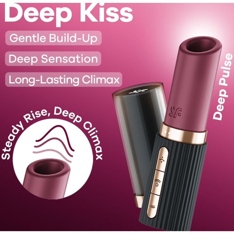 SATISFYER - DEEP KISS WAVE Klitorisstimulator Granat / Schwarz