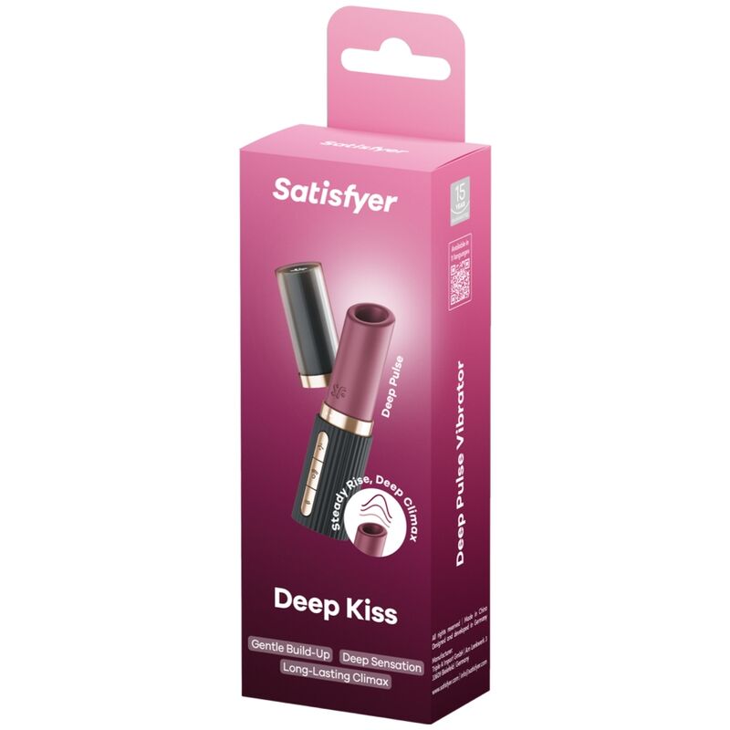 SATISFYER - DEEP KISS WAVE Klitorisstimulator Granat / Schwarz