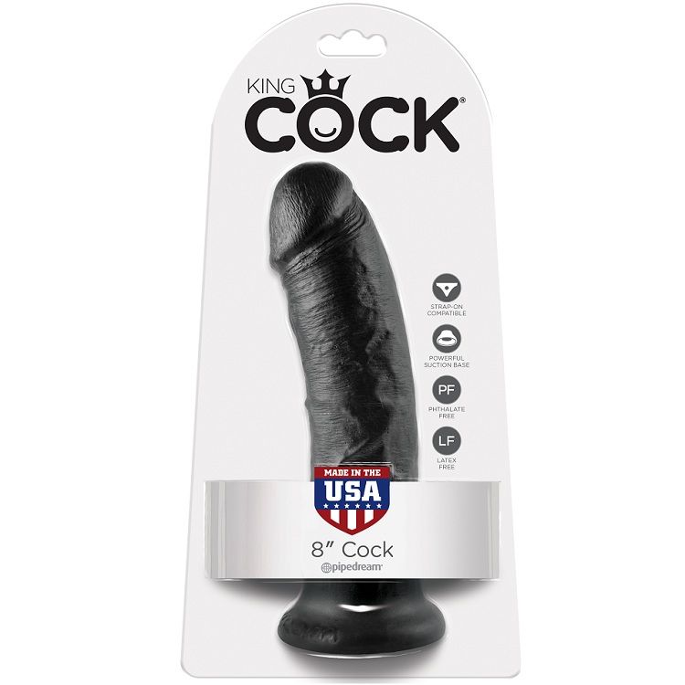 KING COCK - 8 Dildo Schwarz 20,3 cm