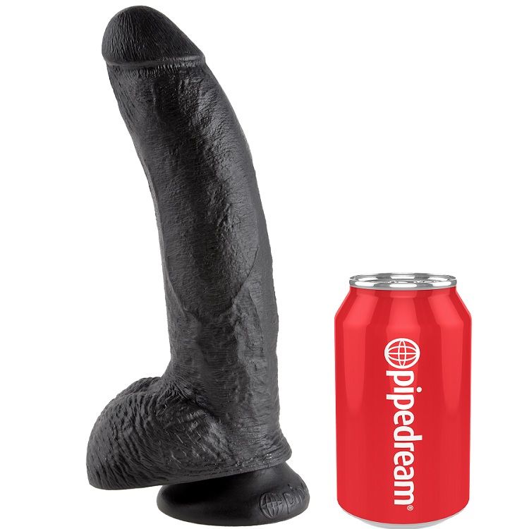 KING COCK - Dildo Schwarz mit Ei 22,9 cm