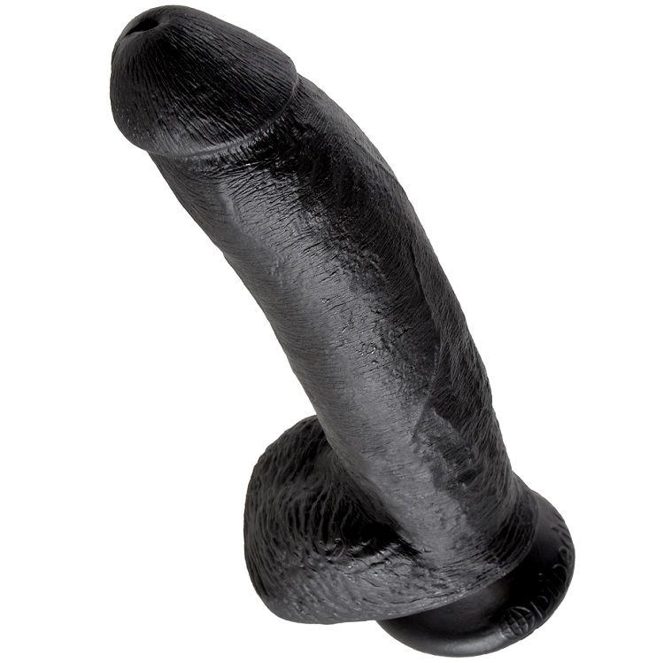 KING COCK - Dildo Schwarz mit Ei 22,9 cm