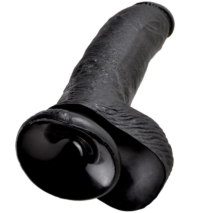 KING COCK - Dildo Schwarz mit Ei 22,9 cm