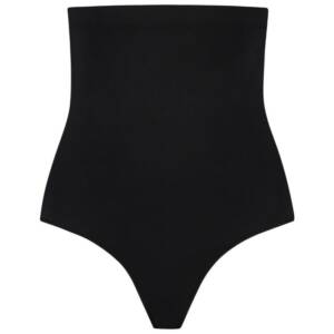 BYE-BRA - NAHTLOSER STRING-TANGA MIT WEICHEM GRIFF UND HOHEM BUND, SCHWARZ, GRÖSSE XXL