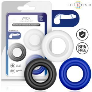 INTENSE - WICK SET MIT 3 PENISRINGEN IN VERSCHIEDENEN FARBEN