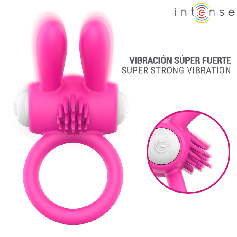 INTENSE - HOPPS Vibrations-Penisring mit Klitorisstimulation Rosa