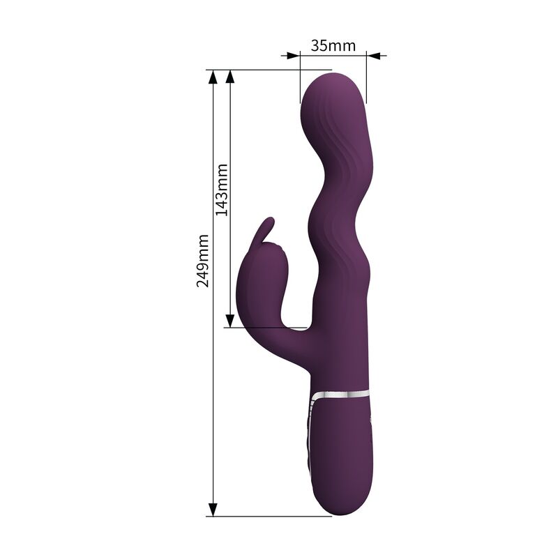 PRETTY LOVE - LOURSEN HASE-VIBRATOR MIT STOSSBEWEGUNG UND 7 VIBRATIONEN, USB-AUFLADBAR, LILA