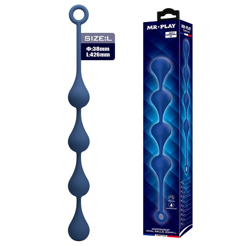 MR PLAY - BLAUE SILIKON-ANALPOLSTER, GRÖSSE L (42,6 CM)