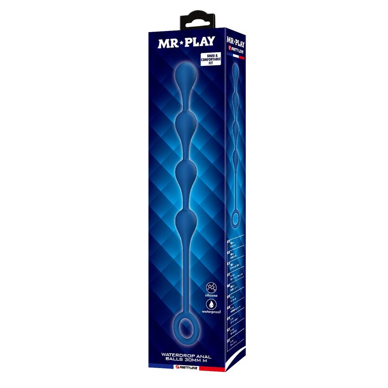 MR PLAY - BLAUE SILIKON-ANALPOLSTER, GRÖSSE M, 33 CM