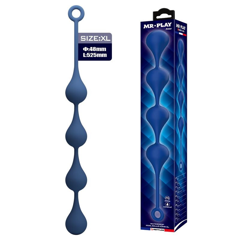 MR PLAY - BLAUE SILIKON-ANALPOLSTER, GRÖSSE XL, 52,5 CM