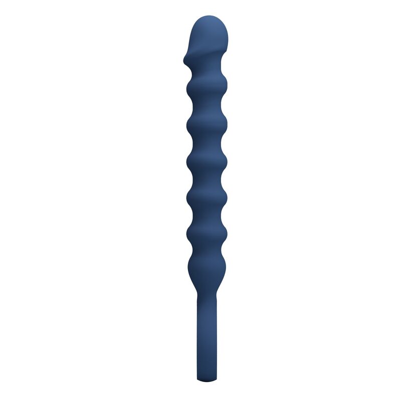 MR PLAY - BLAUE SILIKON-ANALPERLEN &AMP; ANALPLUG – Ø – 3,4 CM – 28,5 CM
