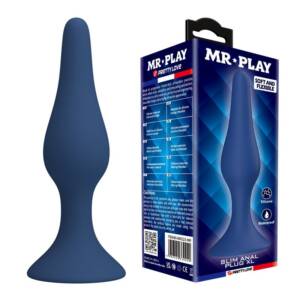 MR PLAY - KONISCHER SILIKON-ANALPLUG, BLAU, XL