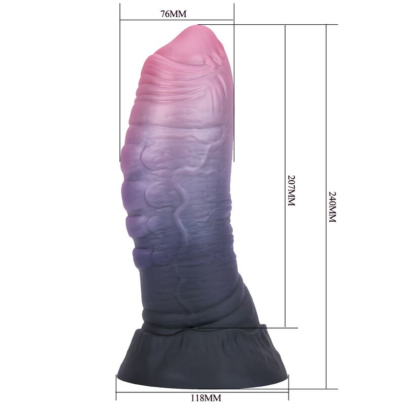POWER MONSTERS - SCHRECKLICHER TEUFEL, ZWEIFARBIGER FANTASIE-SILIKONDILDO, 24 CM Ø 6 CM