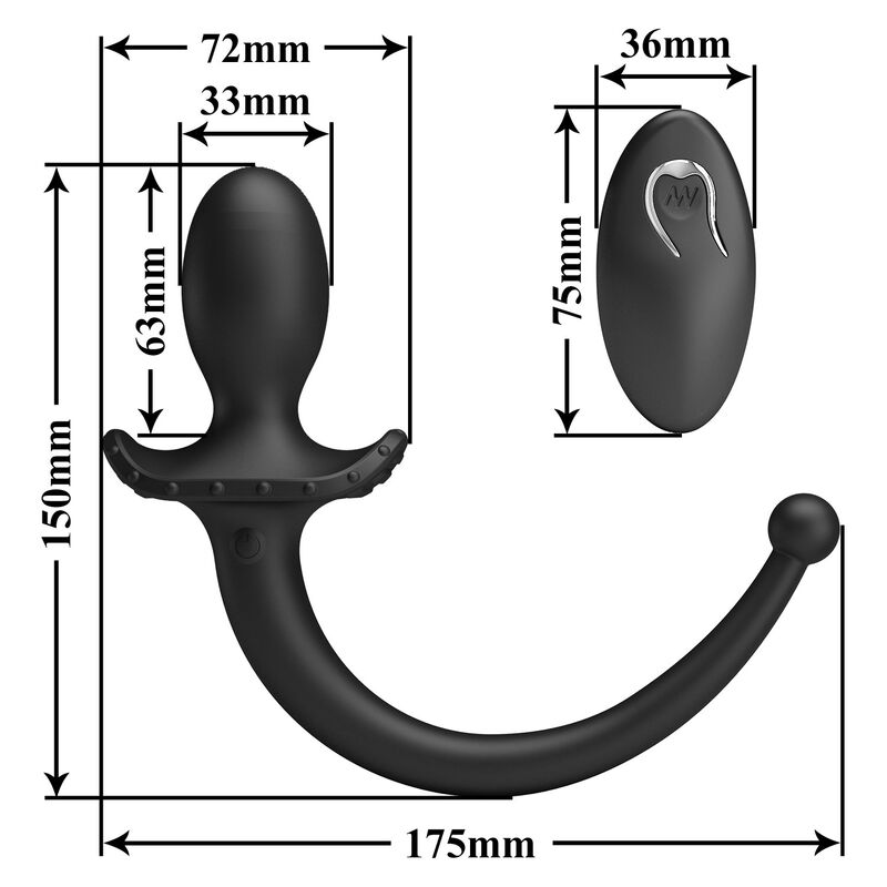 MR PLAY - KABELLOSER ANAL- UND PERINEUM-VIBRATOR MIT FERNBEDIENUNG, SCHWARZ