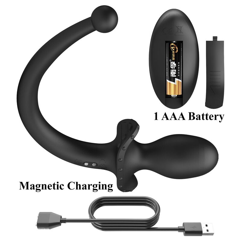 MR PLAY - KABELLOSER ANAL- UND PERINEUM-VIBRATOR MIT FERNBEDIENUNG, SCHWARZ
