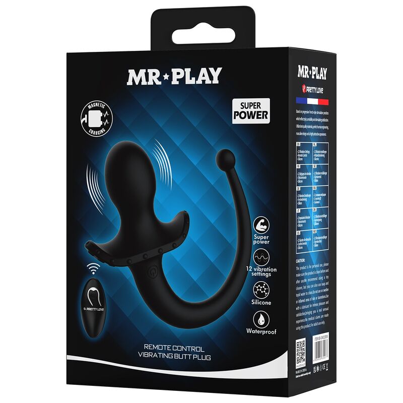 MR PLAY - KABELLOSER ANAL- UND PERINEUM-VIBRATOR MIT FERNBEDIENUNG, SCHWARZ