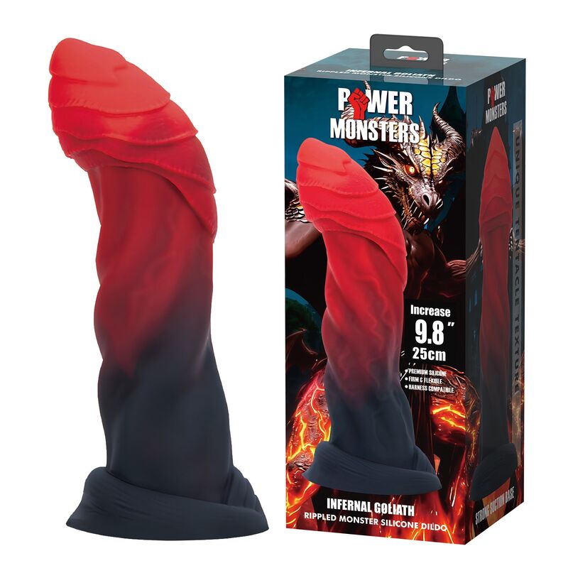 POWER MONSTERS - INFERNAL GOLIATH BICOLOR FANTASY SILIKONDILDO 25 CM Ø 6 CM