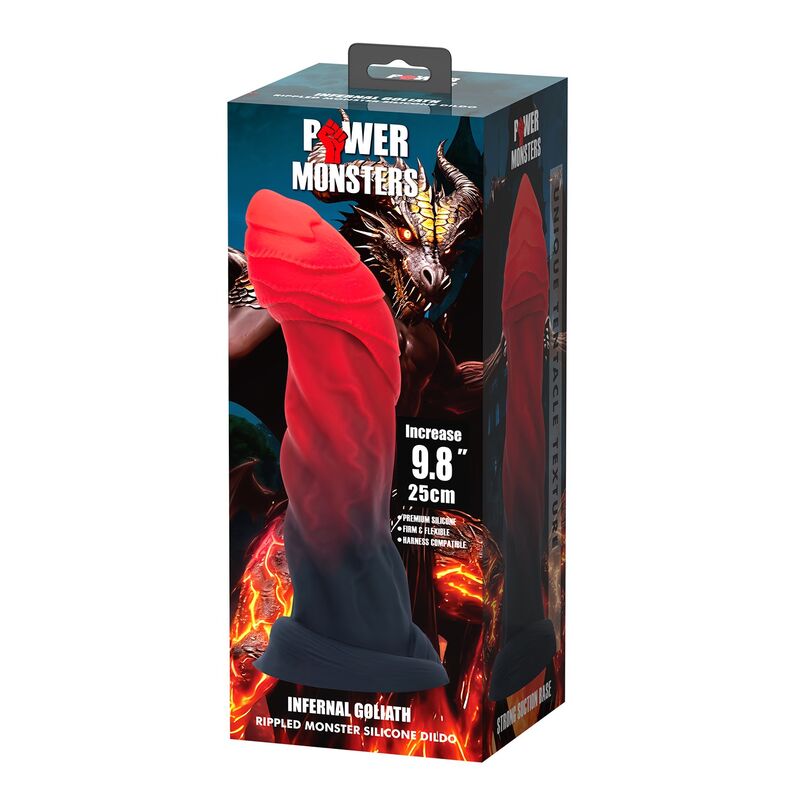 POWER MONSTERS - INFERNAL GOLIATH BICOLOR FANTASY SILIKONDILDO 25 CM Ø 6 CM