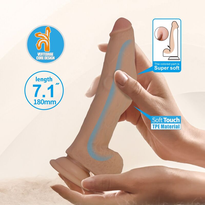 PRETTY LOVE - ELLCUMENT REALISTISCHER FLEXIBLER DILDO 18 CM Ø 4,5 CM NATÜRLICHES TPE