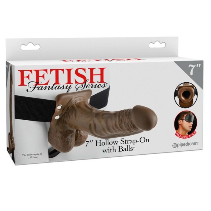 FETISH FANTASY SERIES - 7 Hohler Strap-On mit Bällen