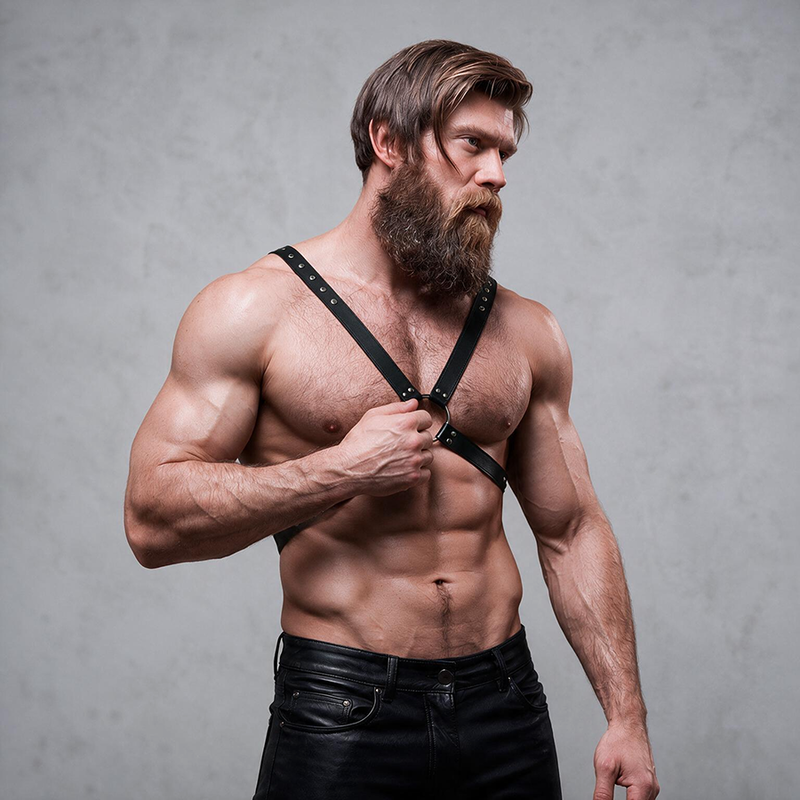FETISH SUBMISSIVE ATTITUDE - HERREN-BRUSTGESCHIRR AUS ÖKOLEDER