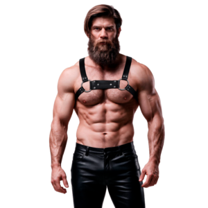 FETISH SUBMISSIVE ATTITUDE - Herren-Brustgurt aus Ökoleder, Bulldogge, Größe M/L
