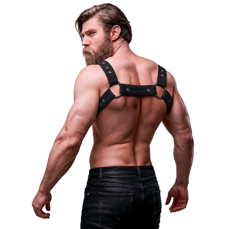 FETISH SUBMISSIVE ATTITUDE - Verstellbarer Neopren-Brust-Sport-Harness für Männer