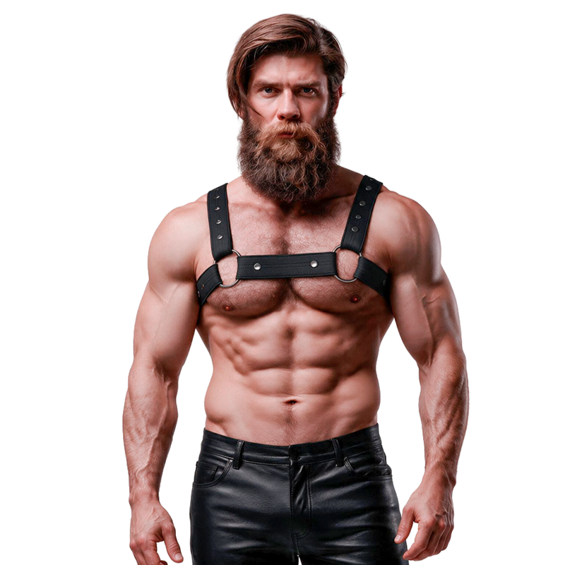 FETISH SUBMISSIVE ATTITUDE - Verstellbarer Neopren-Brust-Sport-Harness für Männer