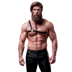 FETISH SUBMISSIVE ATTITUDE - Herren-Harness mit gekreuzten Schultern aus Öko-Leder