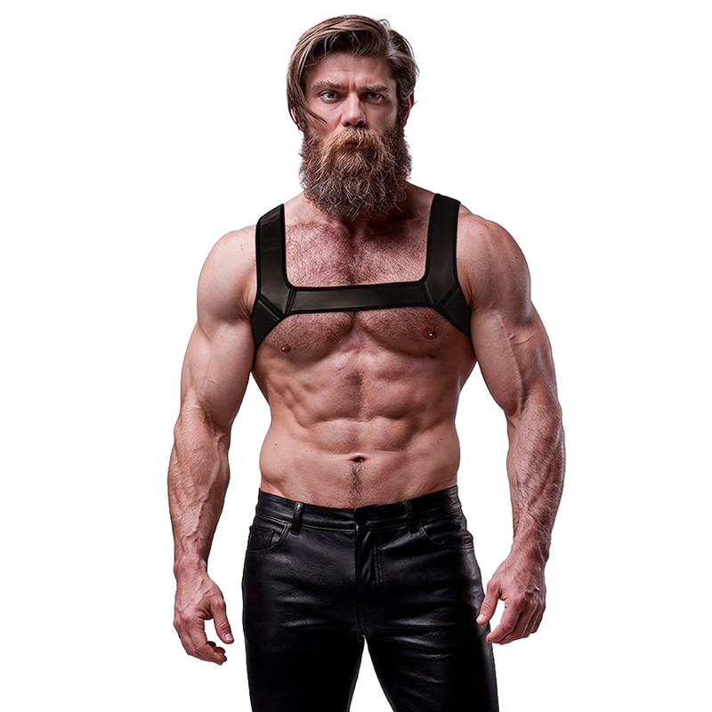 FETISH SUBMISSIVE ATTITUDE - Neopren-Brustgurt für Männer, Größe L