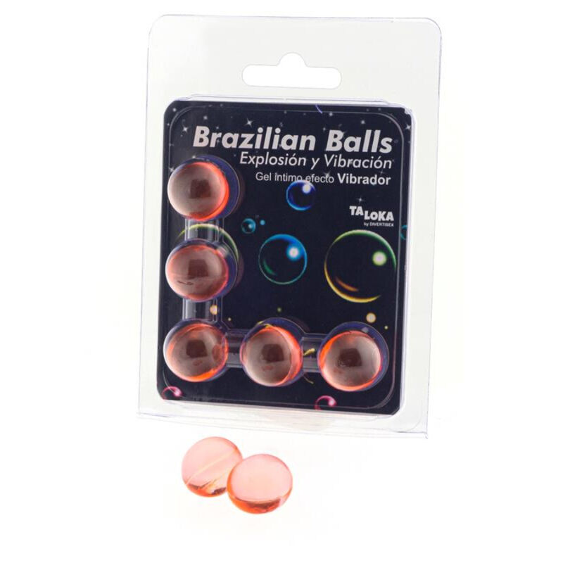 TALOKA - 5 BRASILIANISCHE Bälle mit Vibrationseffekt, aufregendes Gel