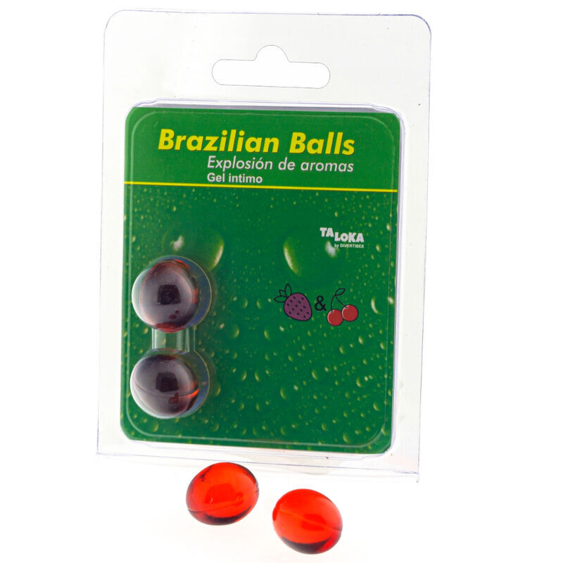 TALOKA - 2 Brasilianische Kugeln, Erdbeer- & Kirsch-Intim-Gel