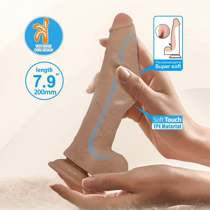 PRETTY LOVE - FABIAN FLEXIBLER DILDO MIT SAUGKAPSEL FLEISCH