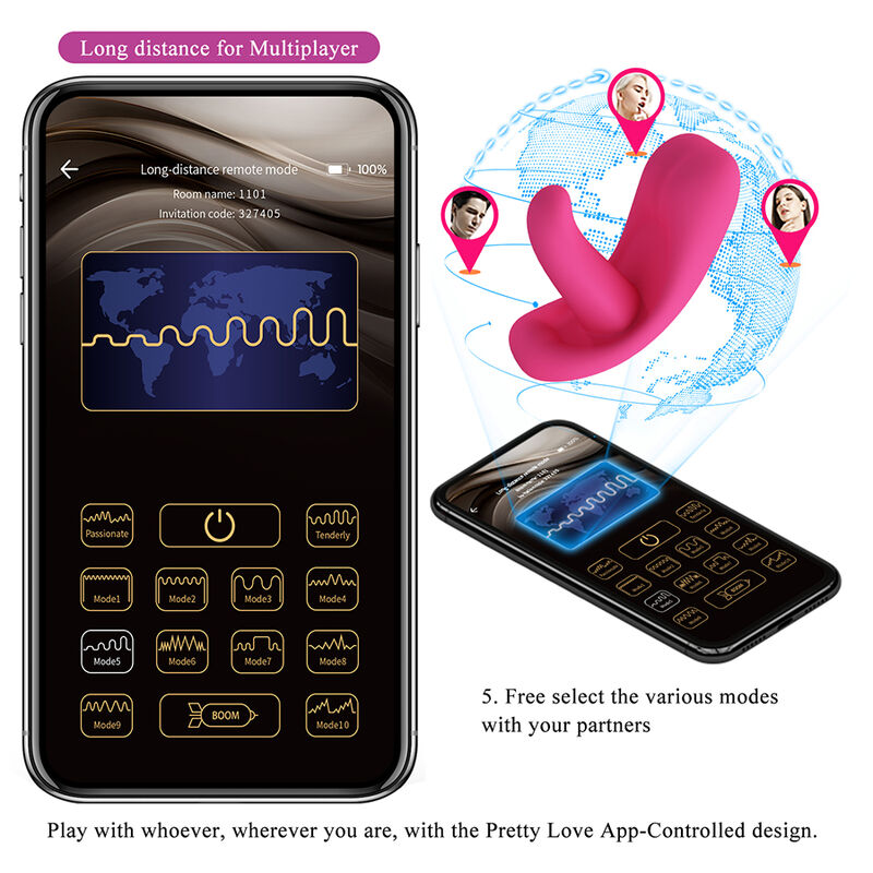 PRETTY LOVE - HAZELYNN 12-FUNKTIONEN-MASSAGEGERÄT MIT APP-STEUERUNG, PINK