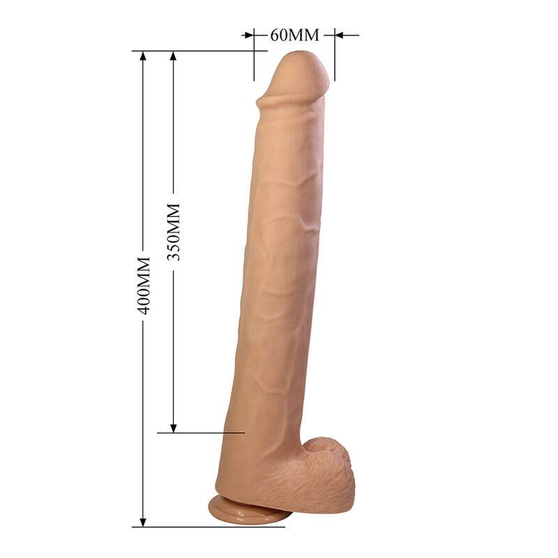 PRETTY LOVE - PAT FLEXIBLER REALISTISCHER DILDO MIT SAUGNAPF 40 CM -Ø- 6 CM