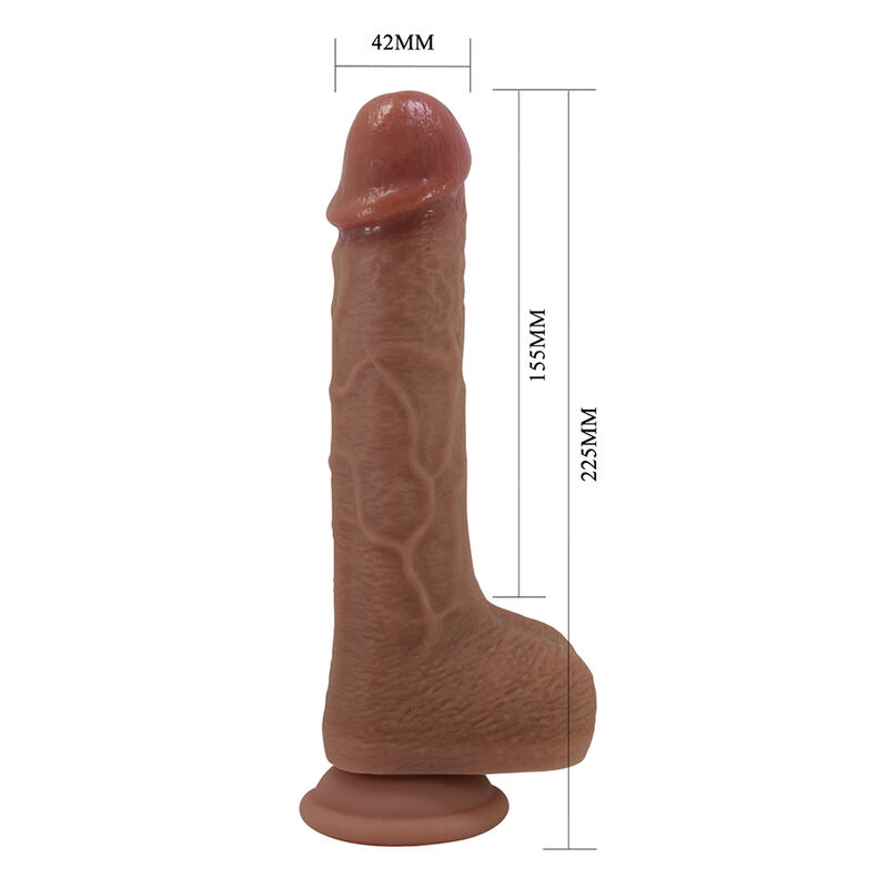 PRETTY LOVE - TOMMY REALISTISCHER STOSSVIBRATOR MIT FERNBEDIENUNG, DUNKELBRAUN
