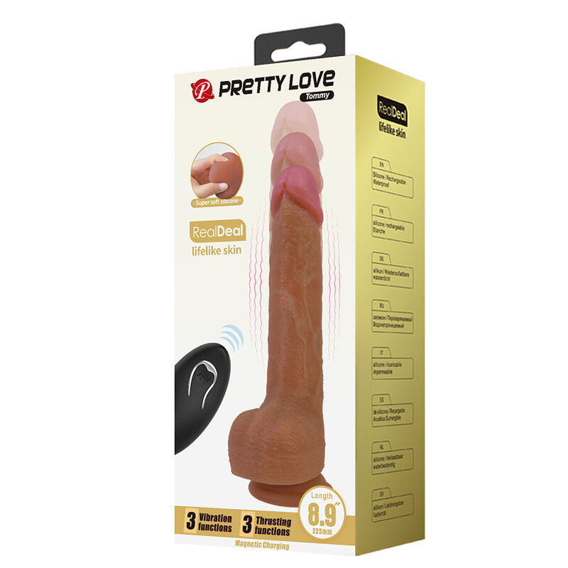 PRETTY LOVE - TOMMY REALISTISCHER STOSSVIBRATOR MIT FERNBEDIENUNG, DUNKELBRAUN
