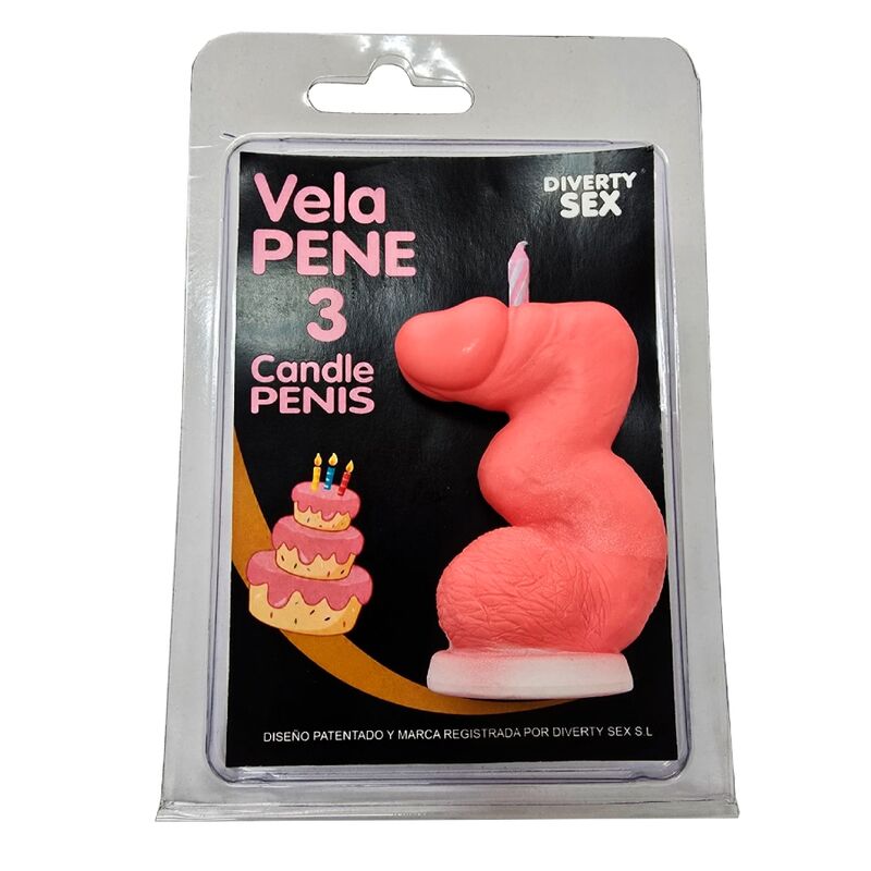 DIABLO PICANTE - PENISKERZE IN FORM DER ZAHL 3, ROSA FARBE